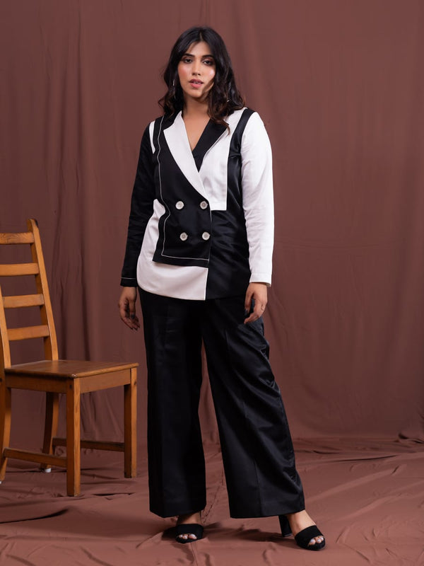 Black & White Formal Blazer Suit